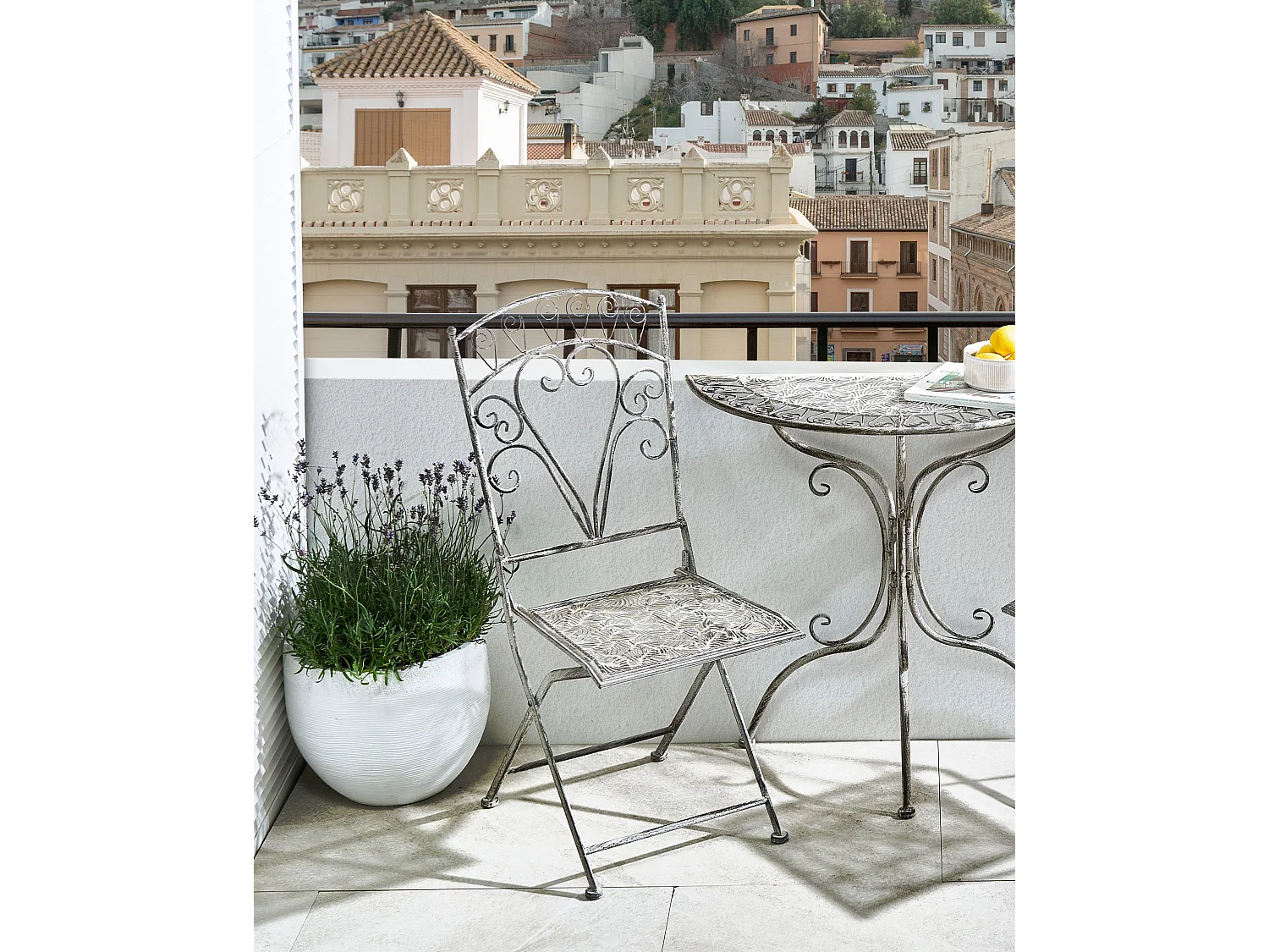 Lot de 2 chaises de jardin NURRA Pliant Métal Gris