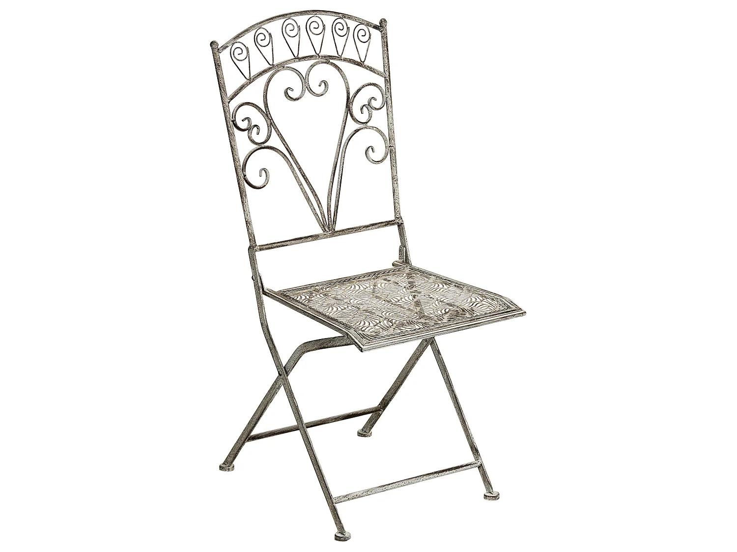 Lot de 2 chaises de jardin NURRA Pliant Métal Gris