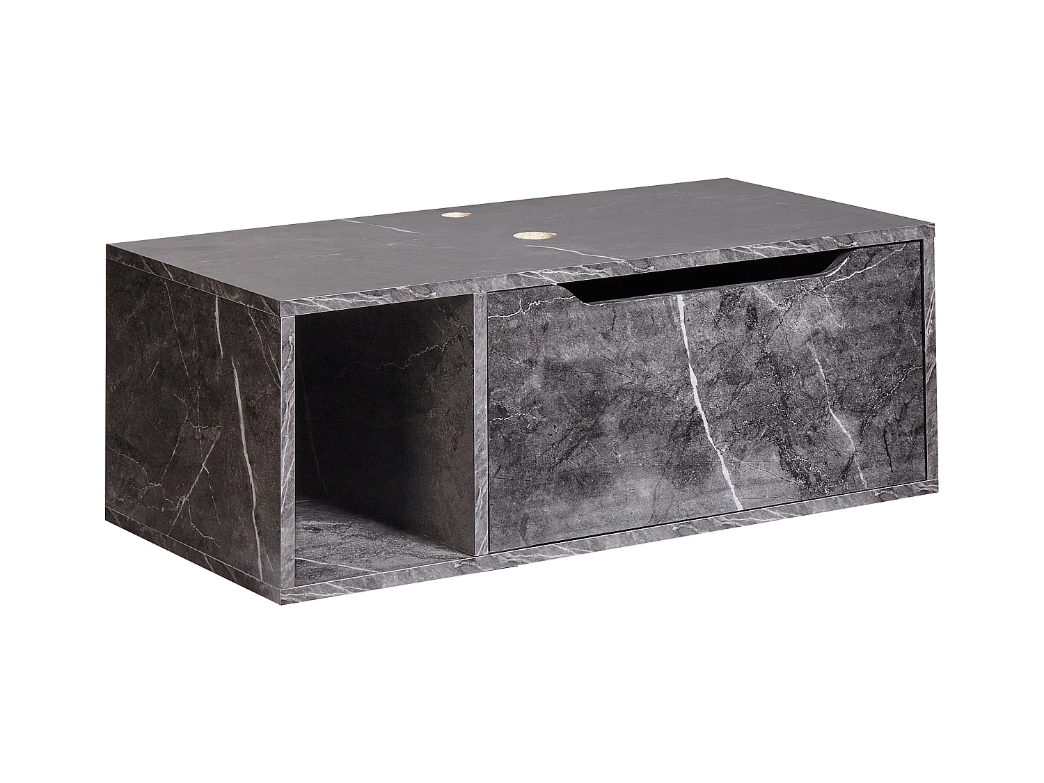 Meuble lavabo mural CASCAVEL 80 cm Marbre noir