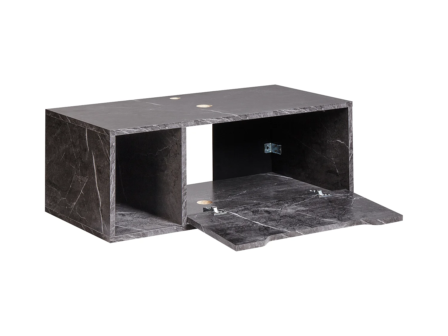 Meuble lavabo mural CASCAVEL 80 cm Marbre noir