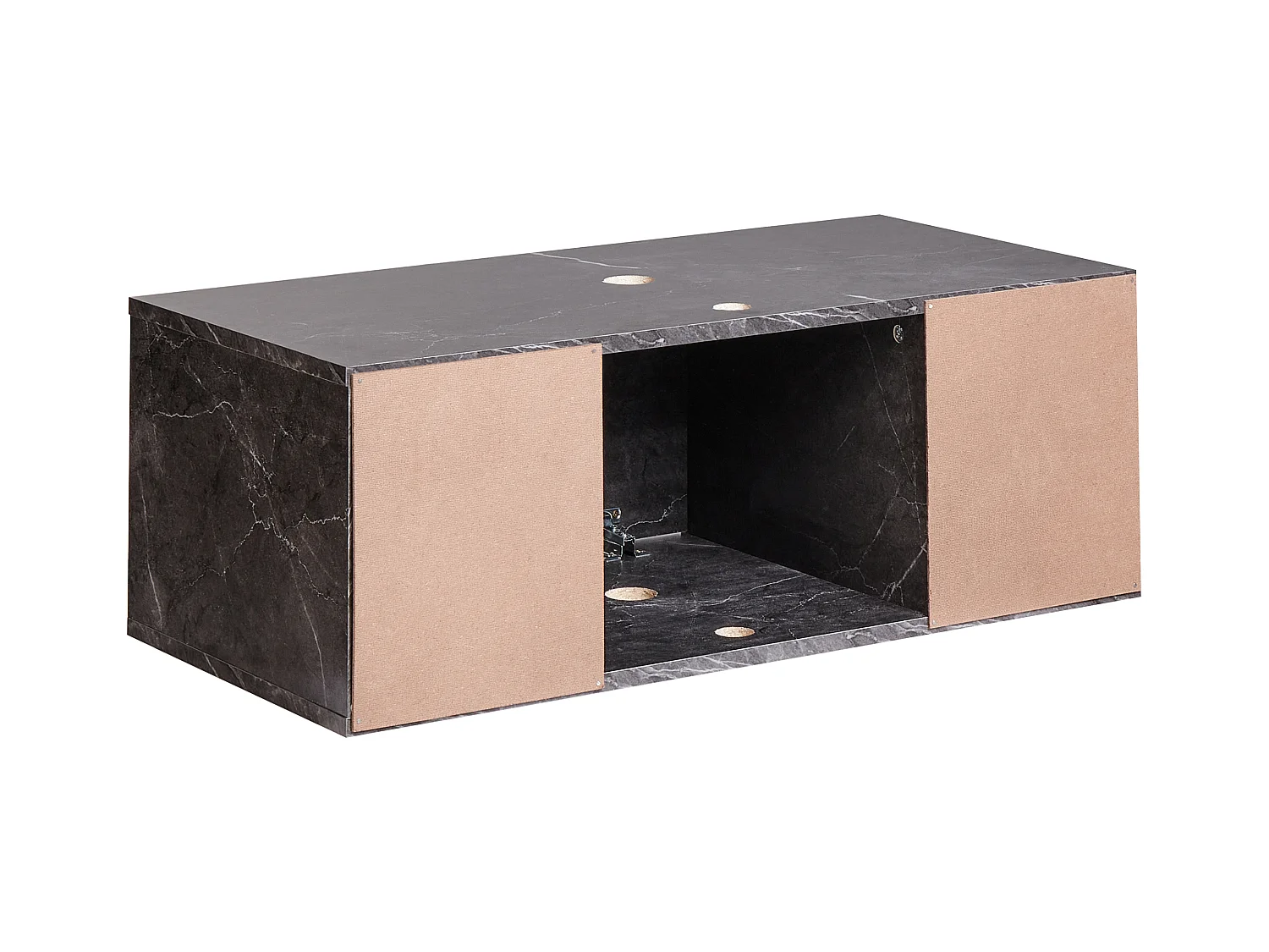 Meuble lavabo mural CASCAVEL 80 cm Marbre noir