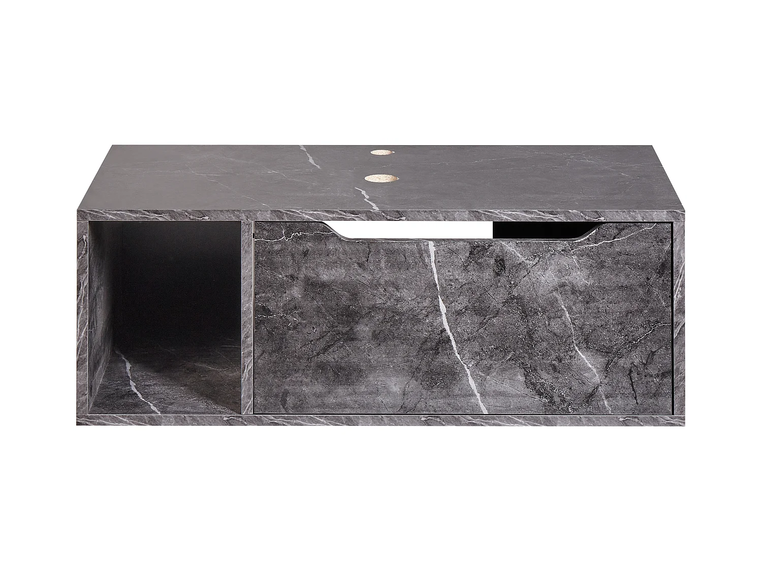 Meuble lavabo mural CASCAVEL 80 cm Marbre noir