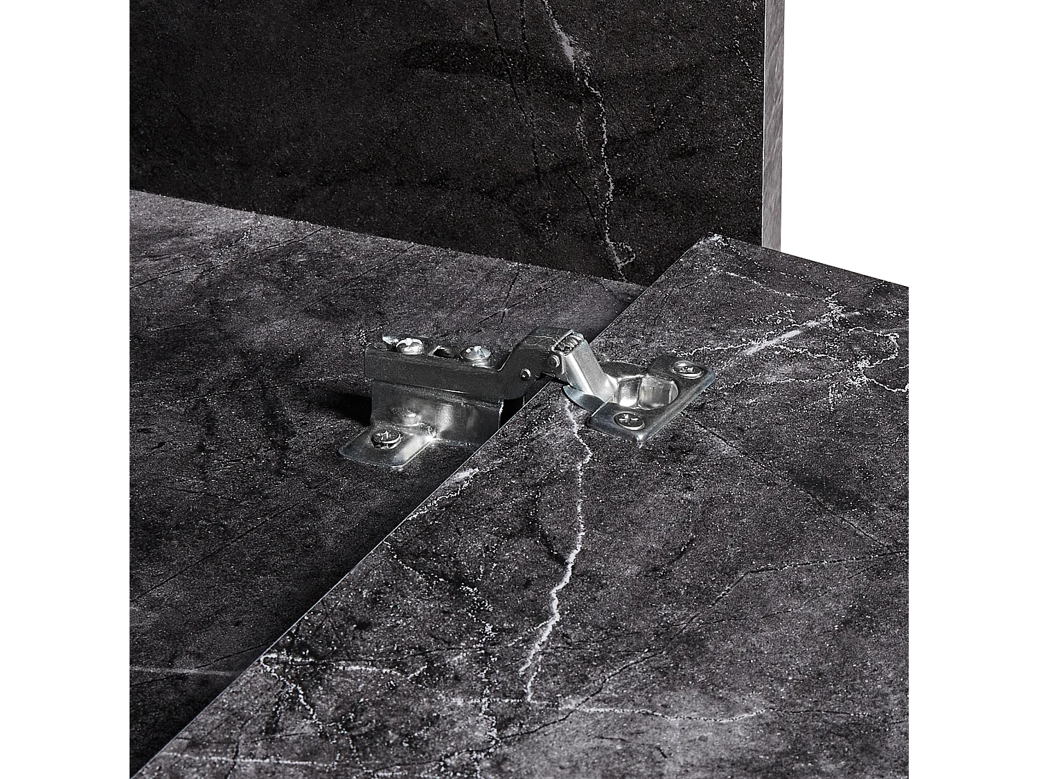 Hänge Waschbeckenunterschrank Marmor Optik schwarz 80x40 cm mit Klappe Cascavel