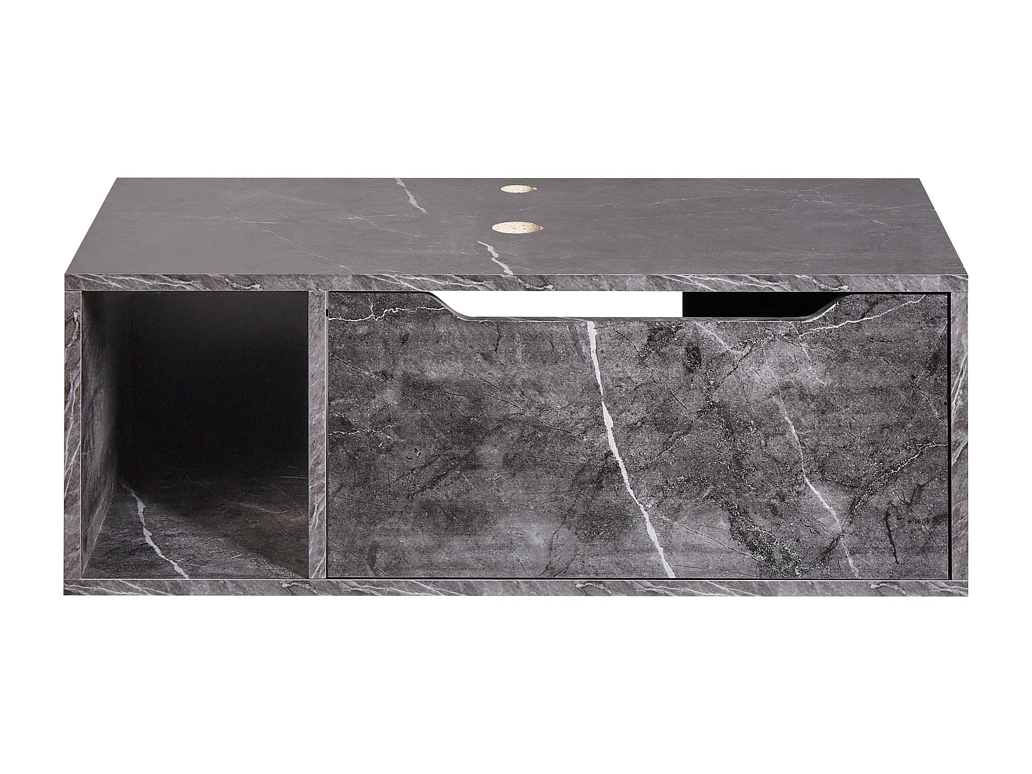 Meuble lavabo mural CASCAVEL 80 cm Marbre noir