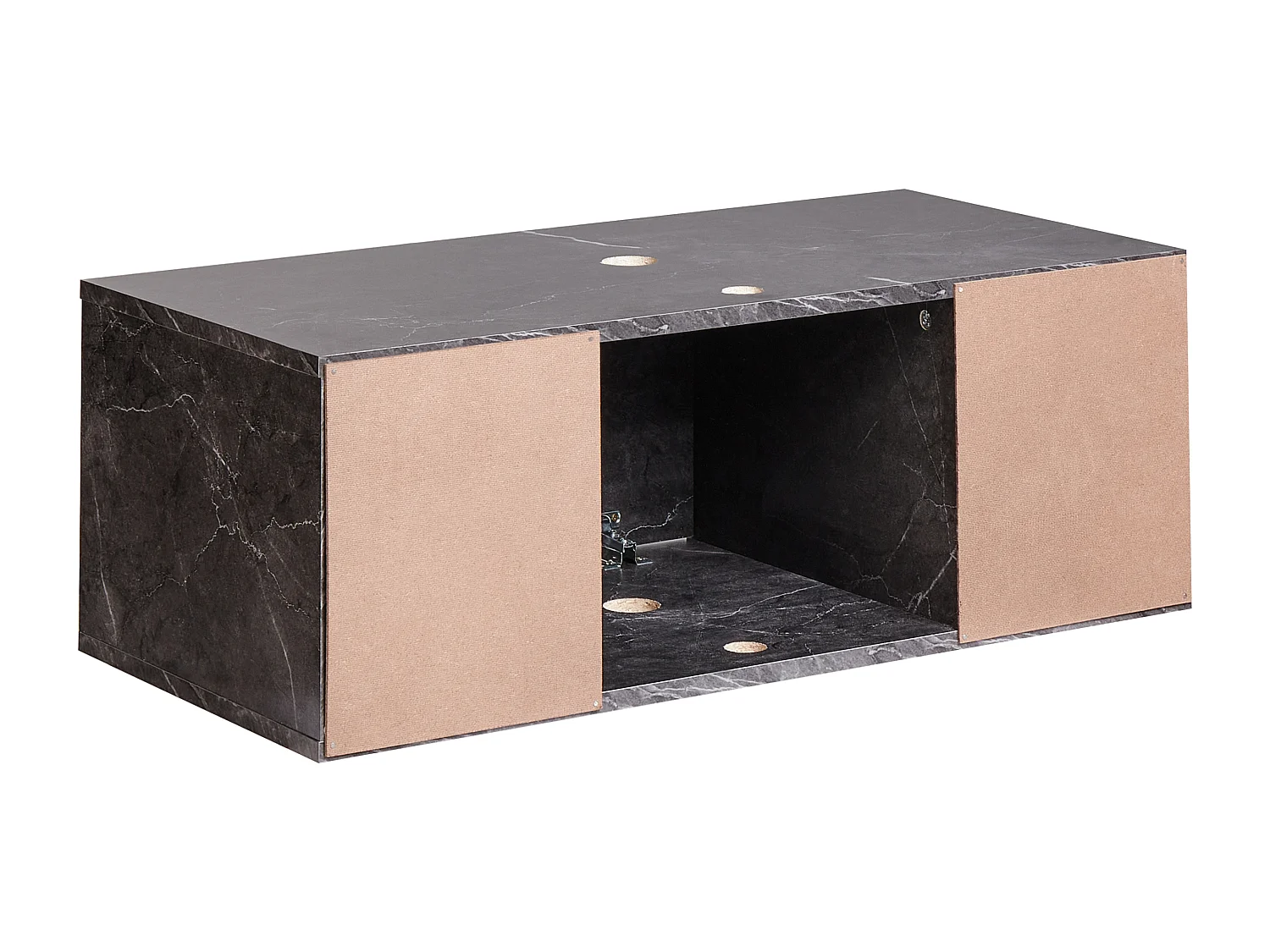 Meuble lavabo mural CASCAVEL 80 cm Marbre noir