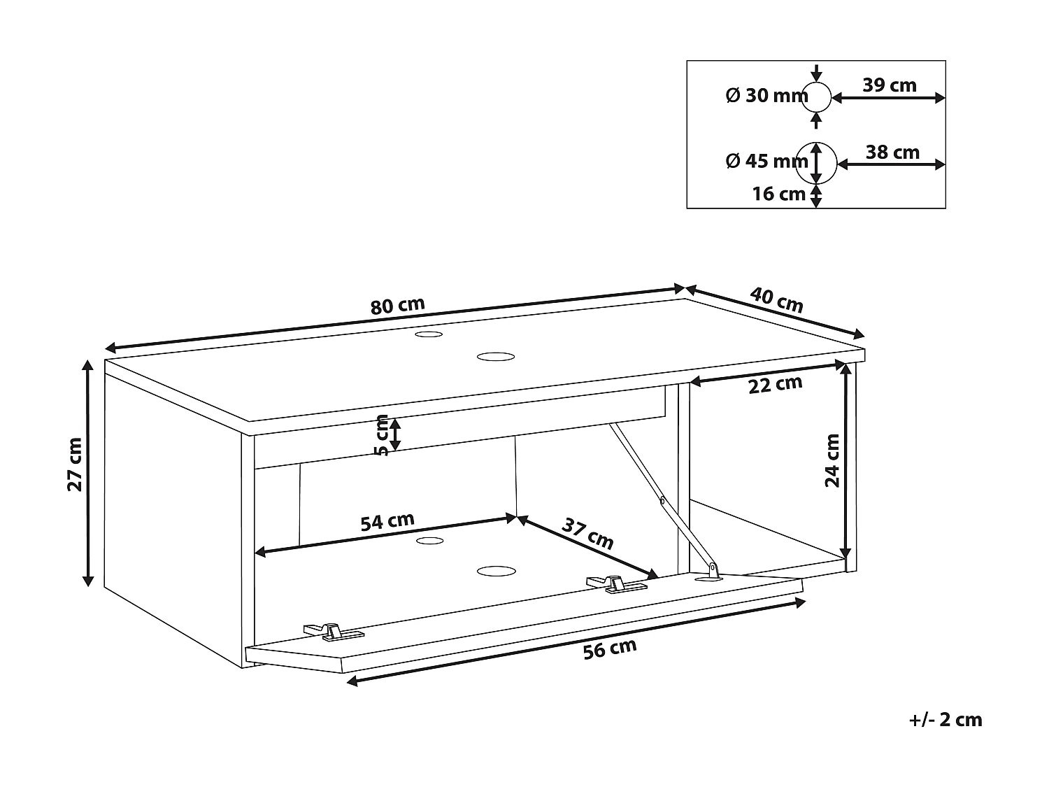 Mobile lavabo da parete RUPANCO 80 cm Bianco