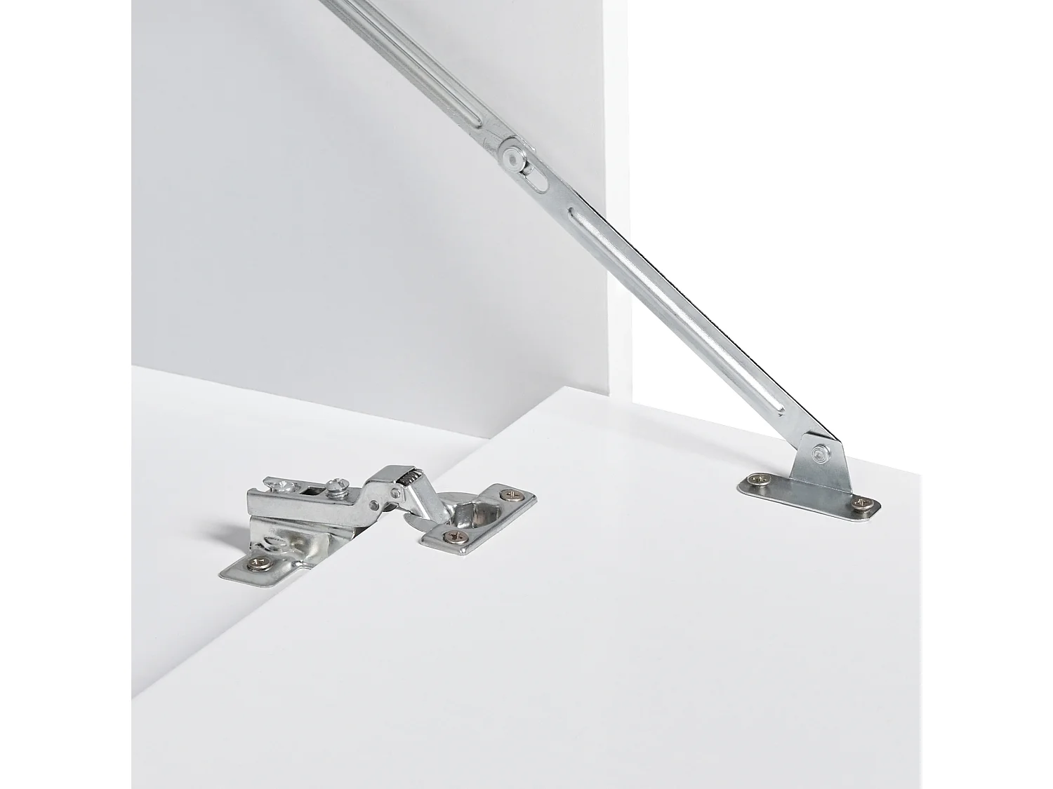 Hänge Waschbeckenunterschrank weiß 80x40 cm mit Klappe und Regal modern Cascavel