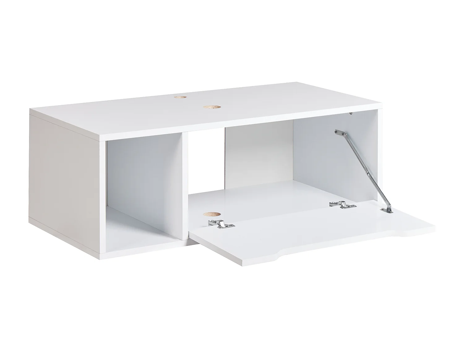 Hänge Waschbeckenunterschrank weiß 80x40 cm mit Klappe und Regal modern Cascavel