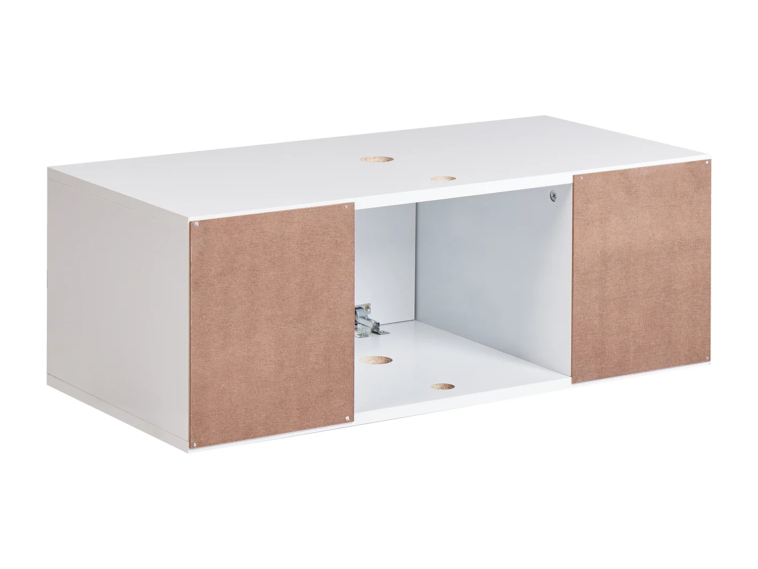 Hänge Waschbeckenunterschrank weiß 80x40 cm mit Klappe und Regal modern Cascavel