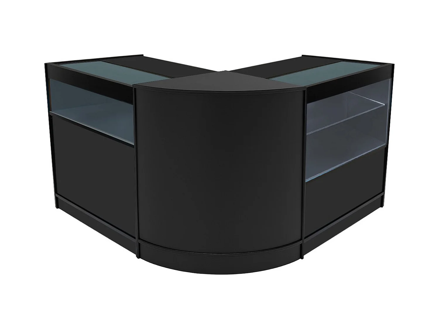 Conjunto de BalcÃµes Comerciais com Luz LED "ADONIS" CM60 + B900 + C900 â€“ cor Preto