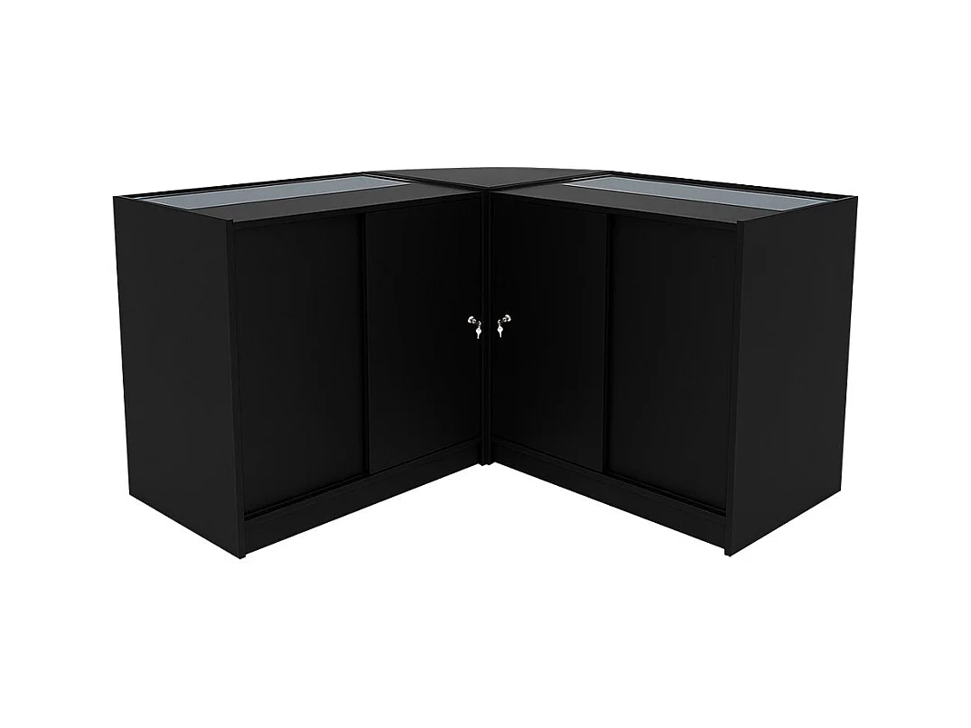 Conjunto de BalcÃµes Comerciais com Luz LED "ADONIS" CM60 + B900 + C900 â€“ cor Preto