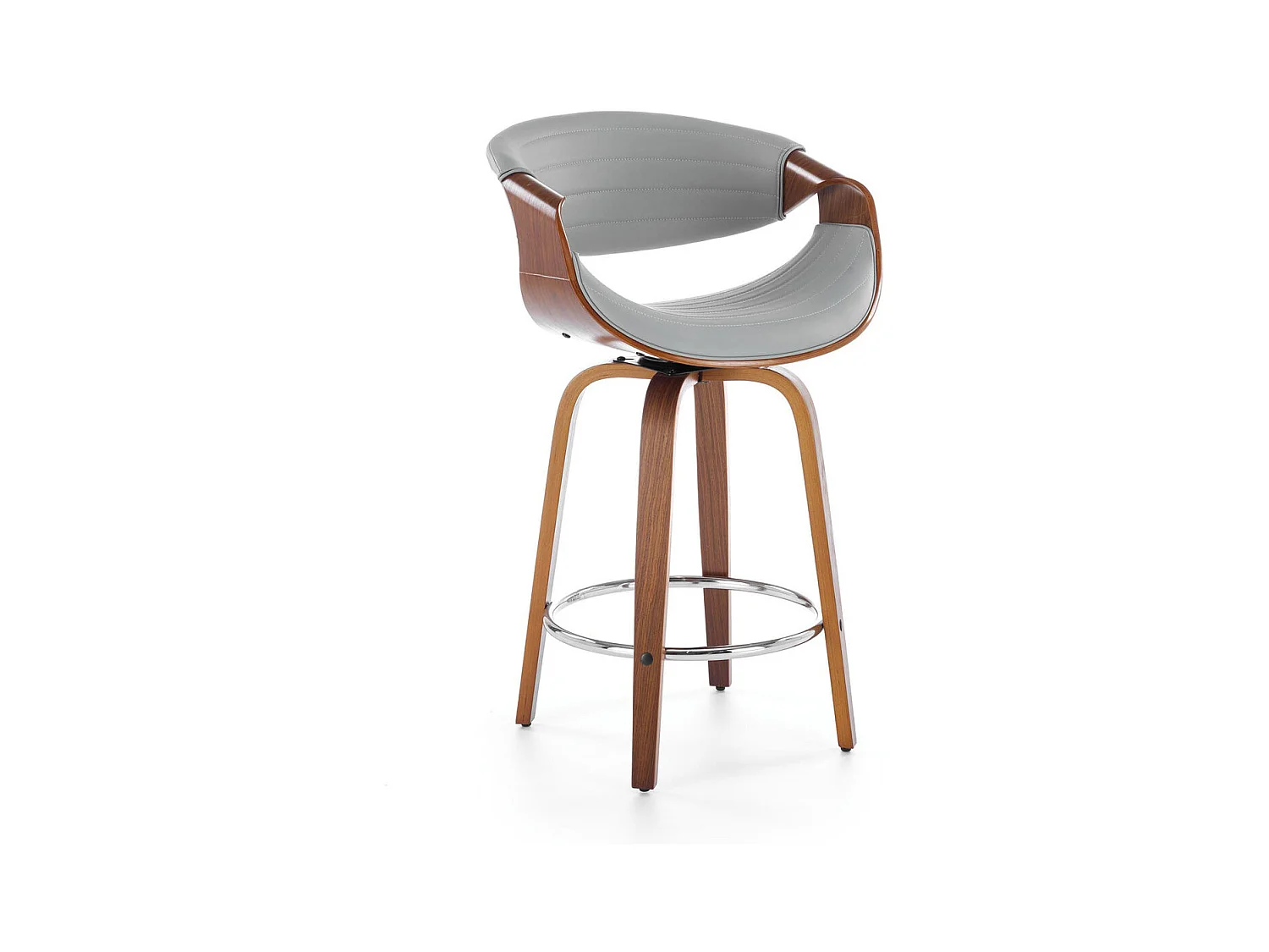 Sedia da bar H123/Similpelle/Piano del mobile/Grigio&Marrone