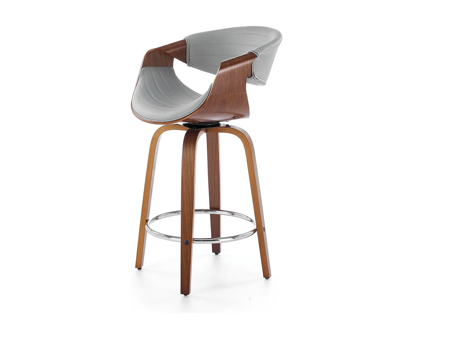 Sedia da bar H123/Similpelle/Piano del mobile/Grigio&Marrone