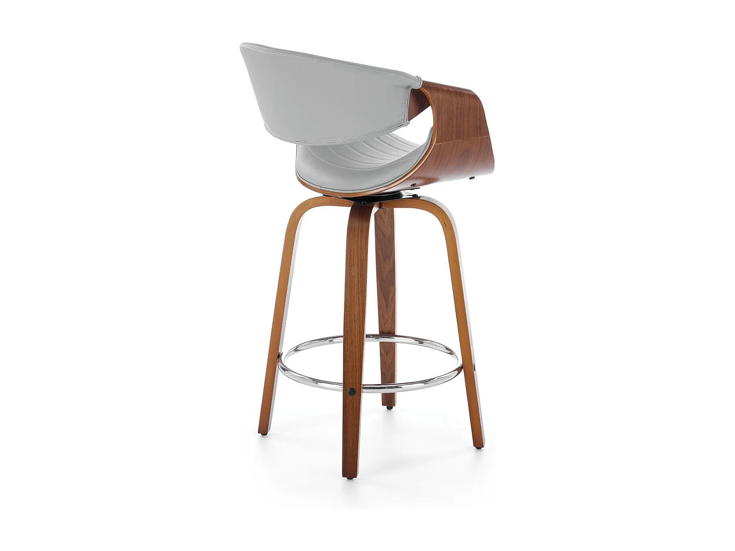 Chaise de bar H123/Simili cuir/Plateau de meuble/Gris&Marron