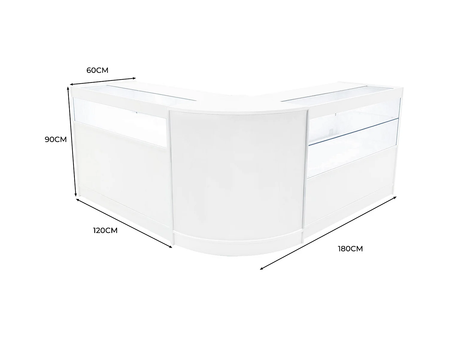 Adonis LED Winkel Toonbank Set B1200, C1200 & CM60 - Wit