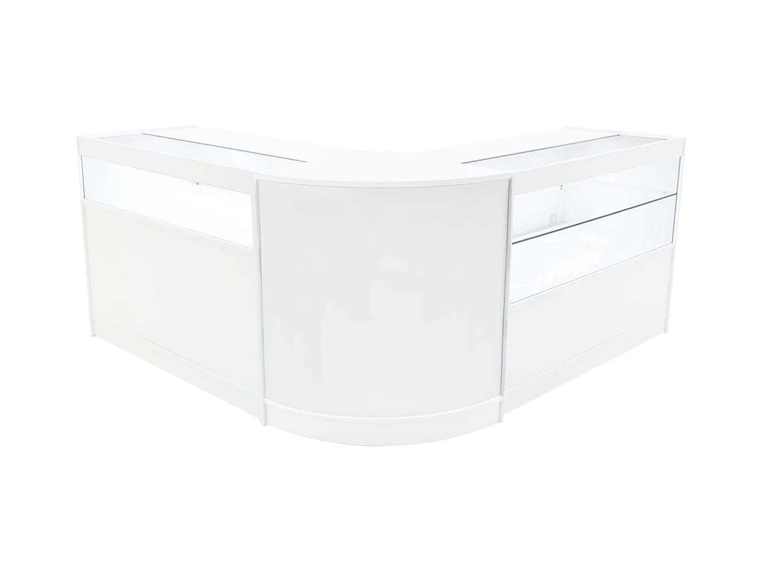 Comptoir de Ventes Verouillables Blanc à LED Ensemble Adonis B1200, C1200, CM60