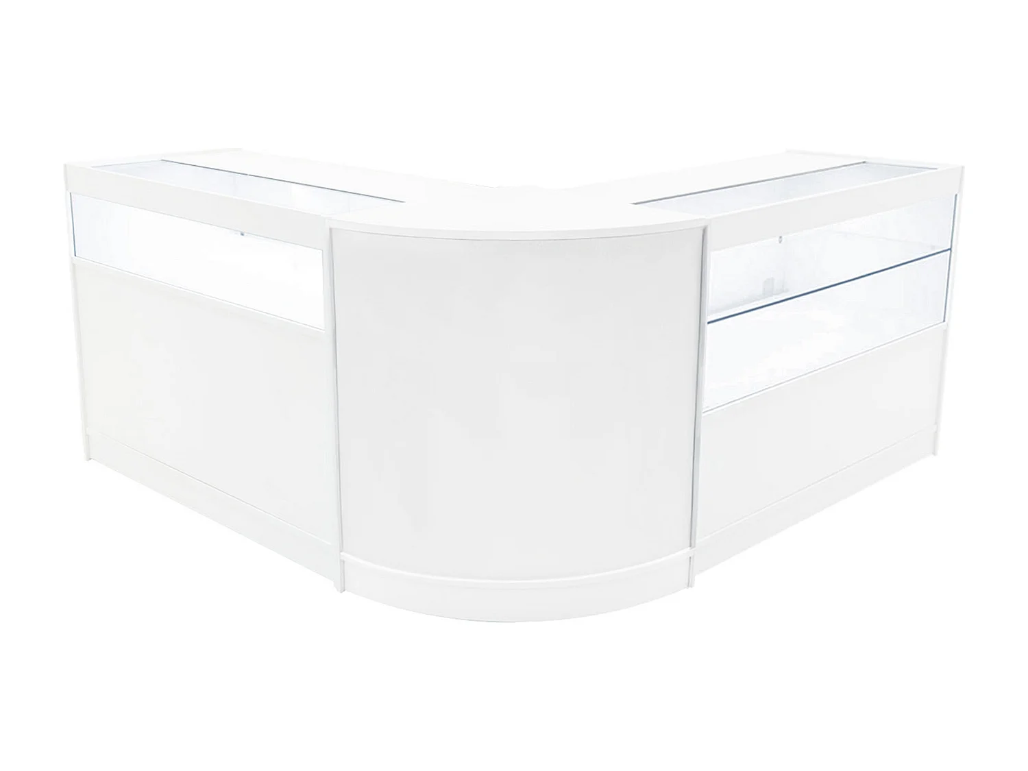 Comptoir de Ventes Verouillables Blanc à LED Ensemble Adonis B1200, C1200, CM60