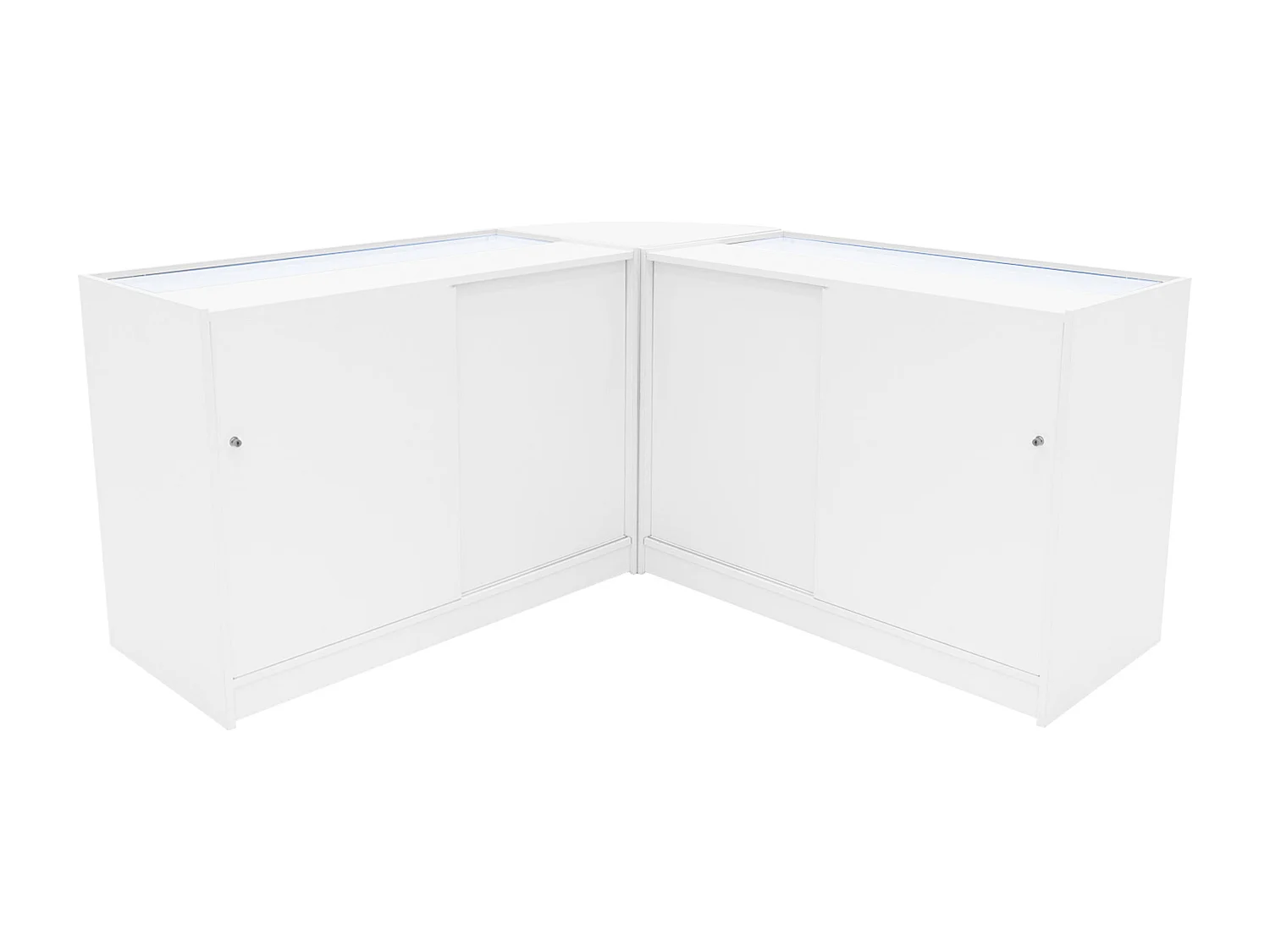 Comptoir de Ventes Verouillables Blanc à LED Ensemble Adonis B1200, C1200, CM60