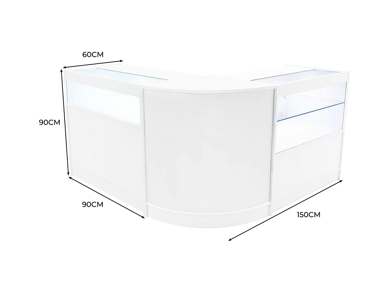 Adonis LED Winkel Toonbank Set B900, C900 & CM60 - Wit