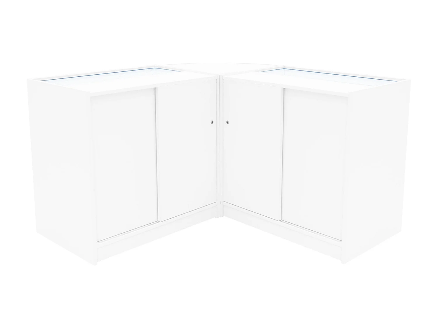 Comptoir de Ventes Verouillables Blanc à LED Ensemble Adonis B900, C900, CM60