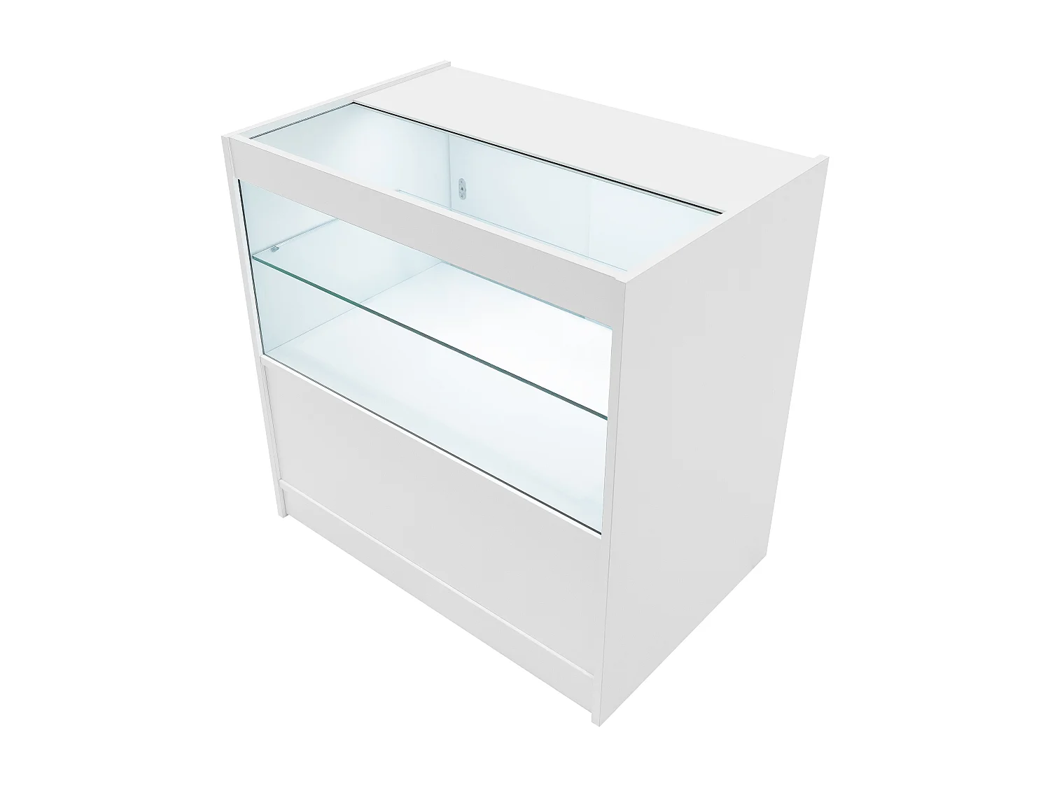 Comptoir de Ventes Verouillables Blanc à LED Ensemble Adonis B900, C900, CM60