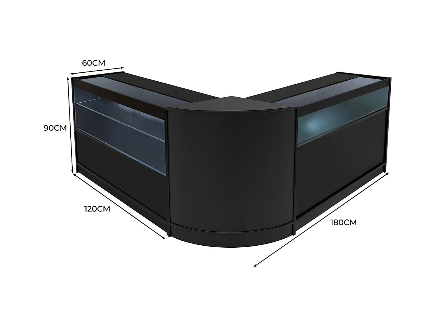 Zestaw oświetlenia sklepowego Adonis LED B1200, C1200 i CM60 – czarny