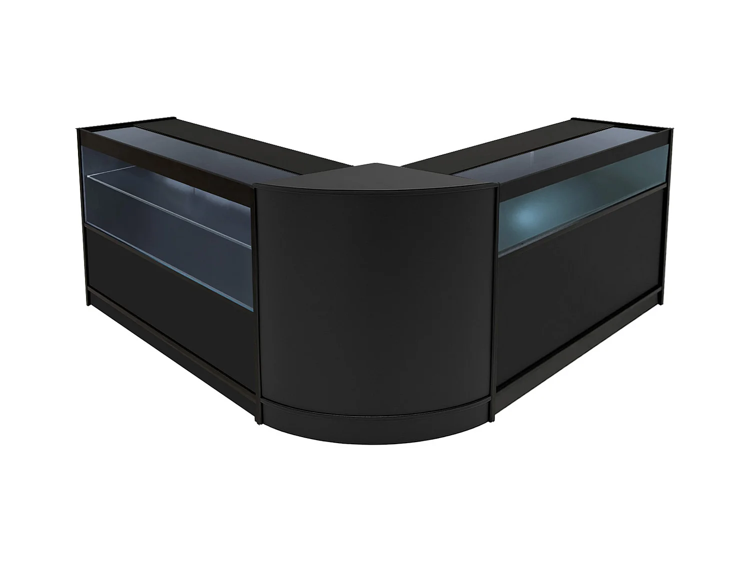 Comptoir de Ventes Verouillables Noir à LED Ensemble Adonis B1200, C1200, CM60