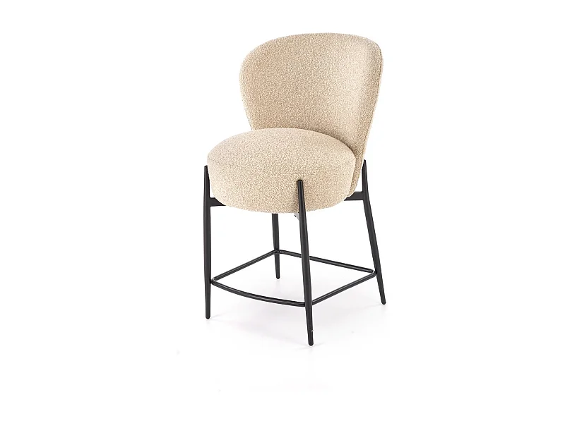 Chaise de bar H126/housse tissu-Bouclé/Beige