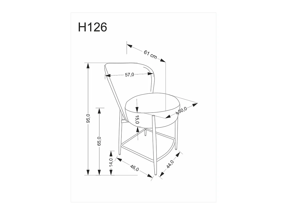 Sedia da bar H126/rivestimento in tessuto-Bouclé/Beige