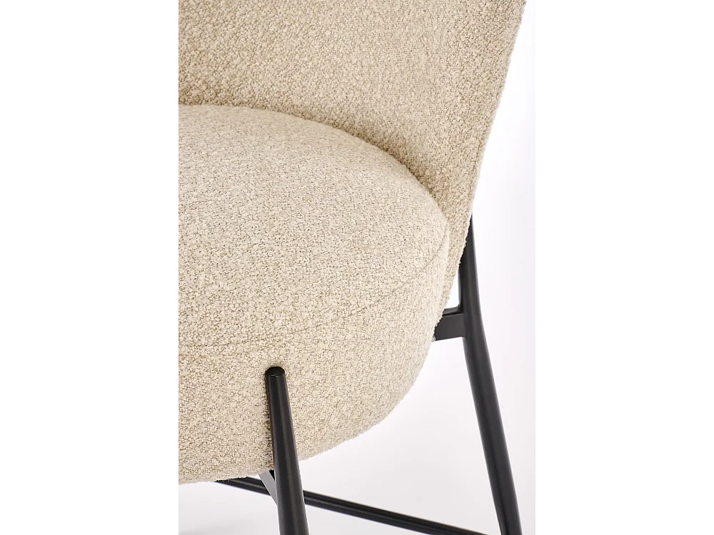 Sedia da bar H126/rivestimento in tessuto-Bouclé/Beige