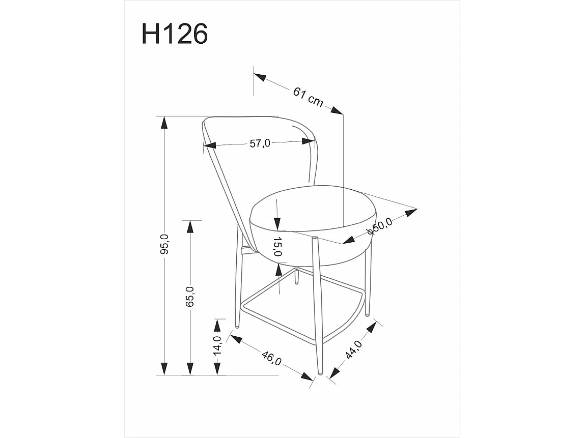 Sedia da bar H126/rivestimento in tessuto-Bouclé/Beige