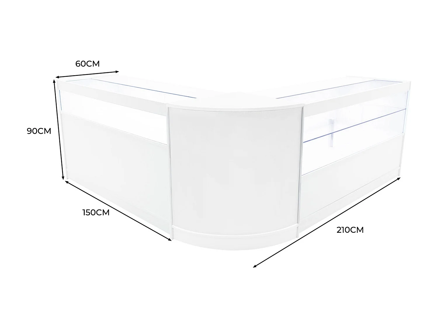 Adonis LED Ladentheke Set CM60 + B1500 + C1500 – Weiß