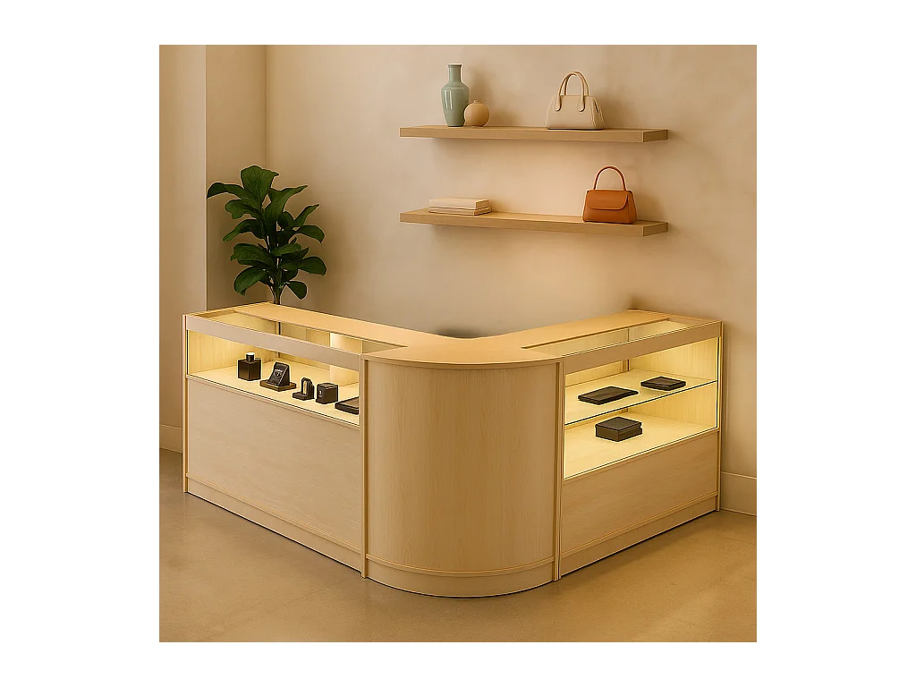 Adonis LED Ladentheke Set CM60 + B1200 + C1200 – Ahorn