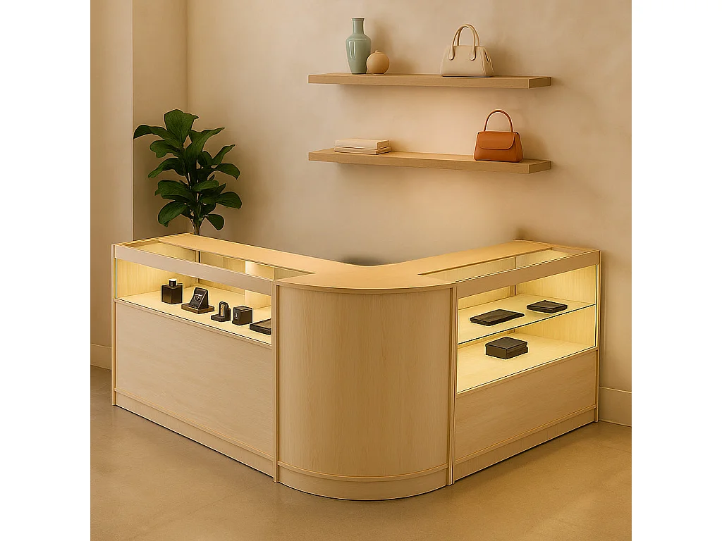 Adonis LED Winkel Toonbank Set B1200, C1200 & CM60 - Esdoorn