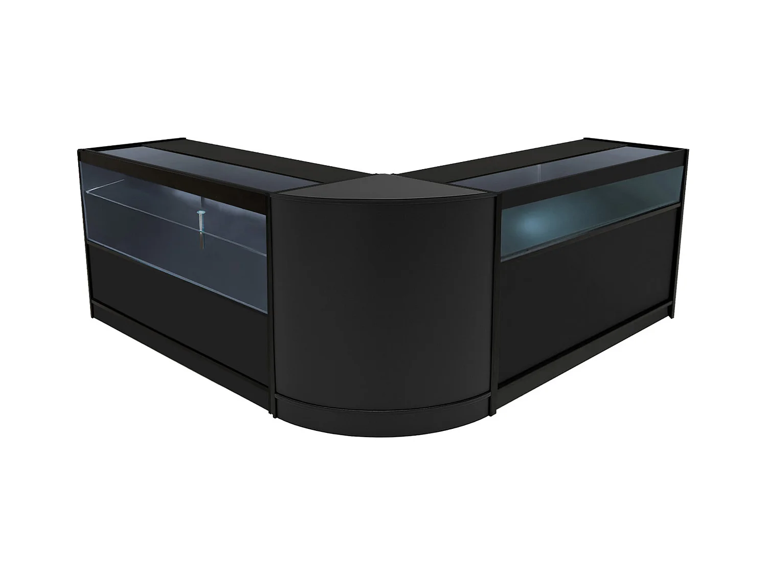 Conjunto de BalcÃµes Comerciais com Luz LED "ADONIS" CM60 + B1500 + C1500 â€“ cor Preto