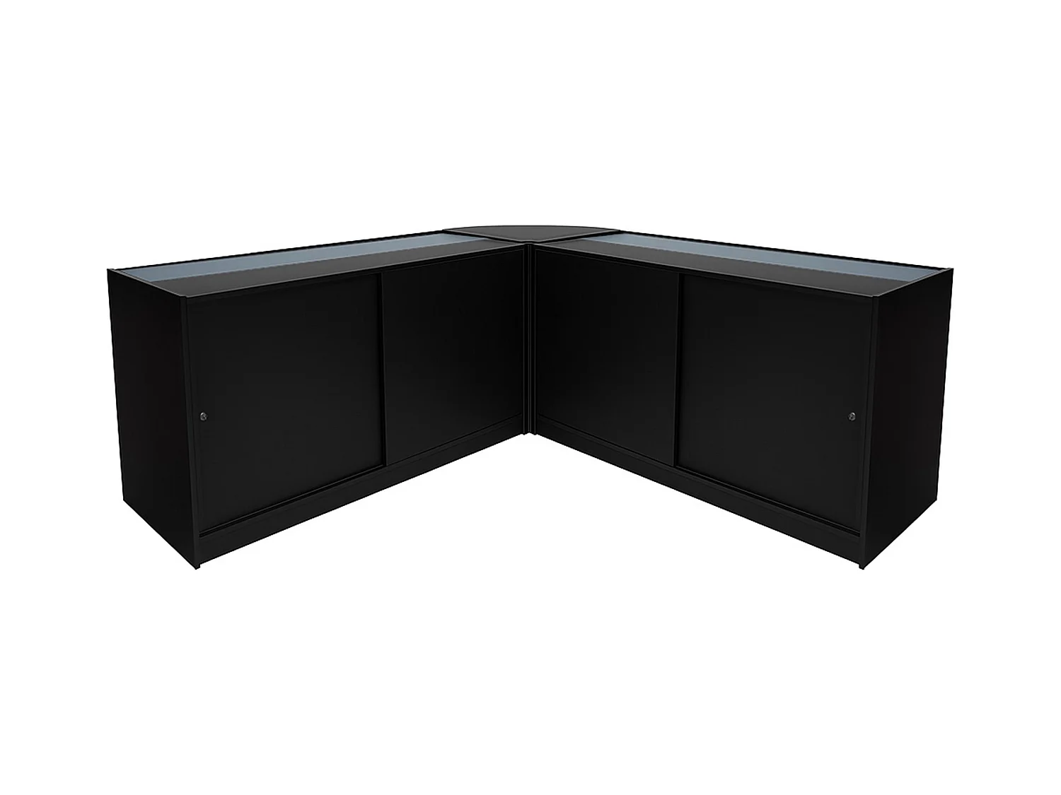 Conjunto de BalcÃµes Comerciais com Luz LED "ADONIS" CM60 + B1500 + C1500 â€“ cor Preto