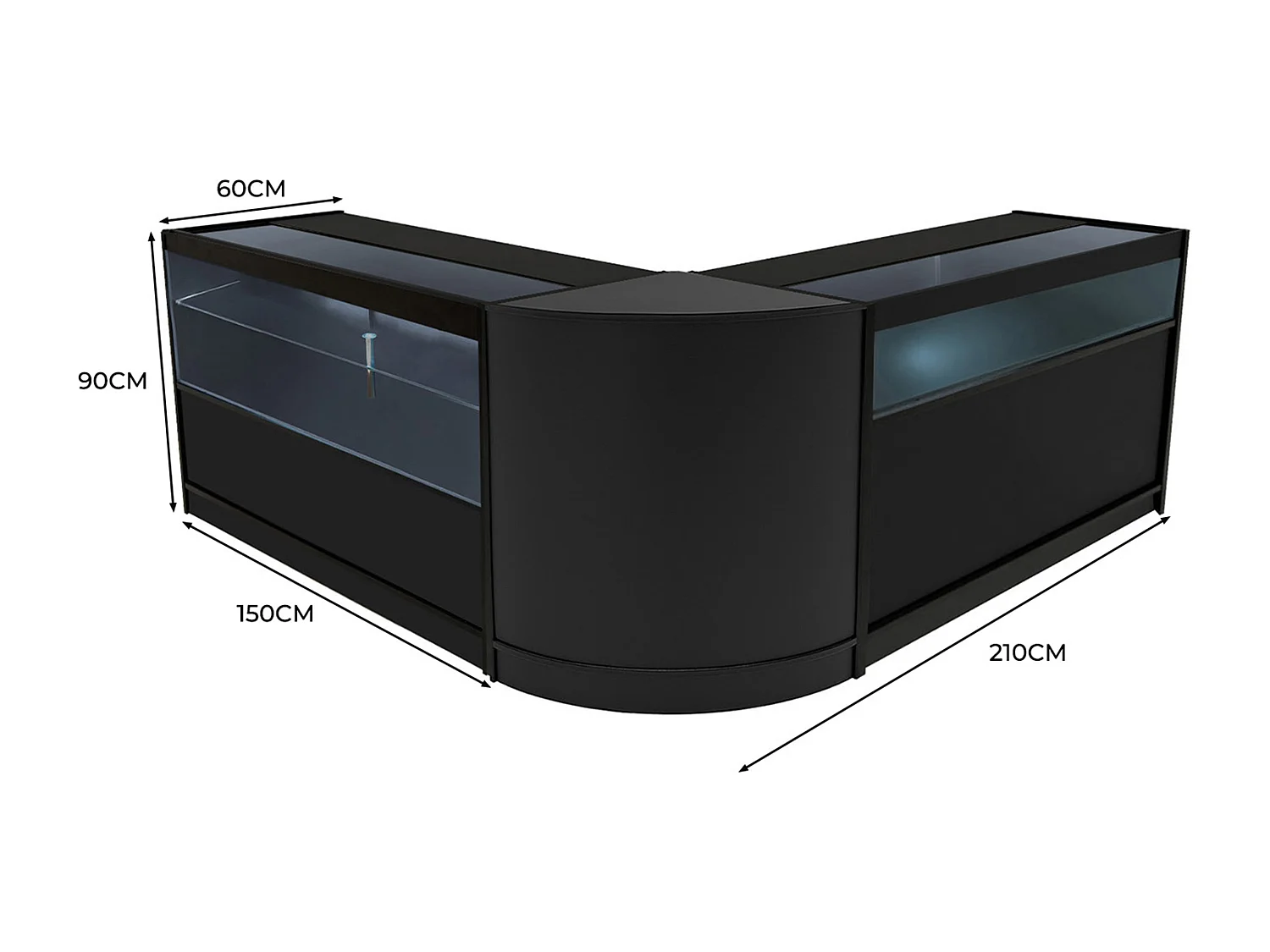 Zestaw oświetlenia sklepowego Adonis LED B1500, C1500 i CM60 – czarny
