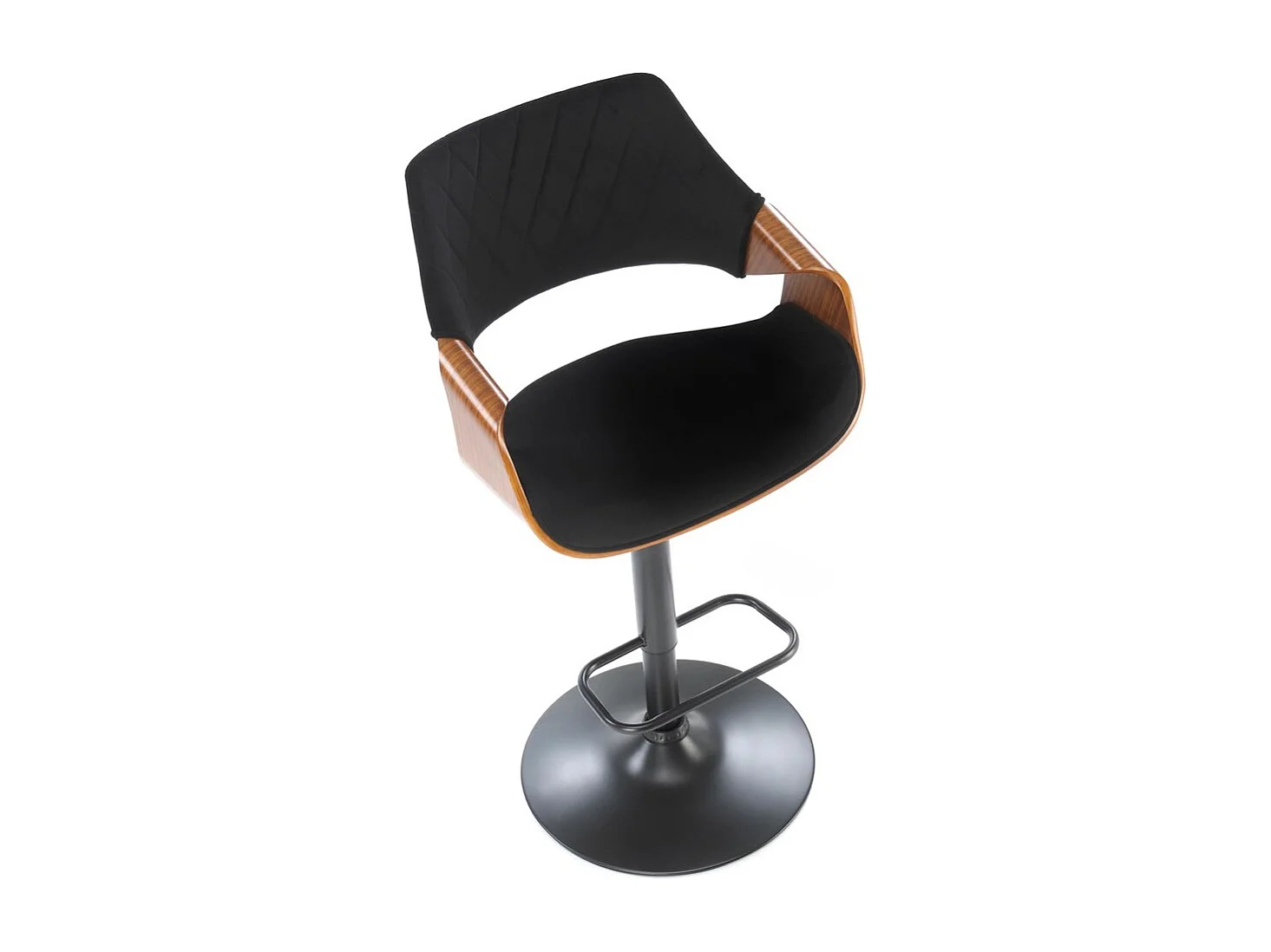 Tabouret de bar H124/revêtement tissu/plateau meuble/noir marron