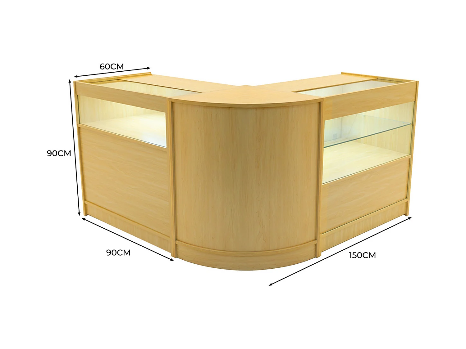 Adonis LED Ladentheke Set CM60 + B900 + C900 – Ahorn