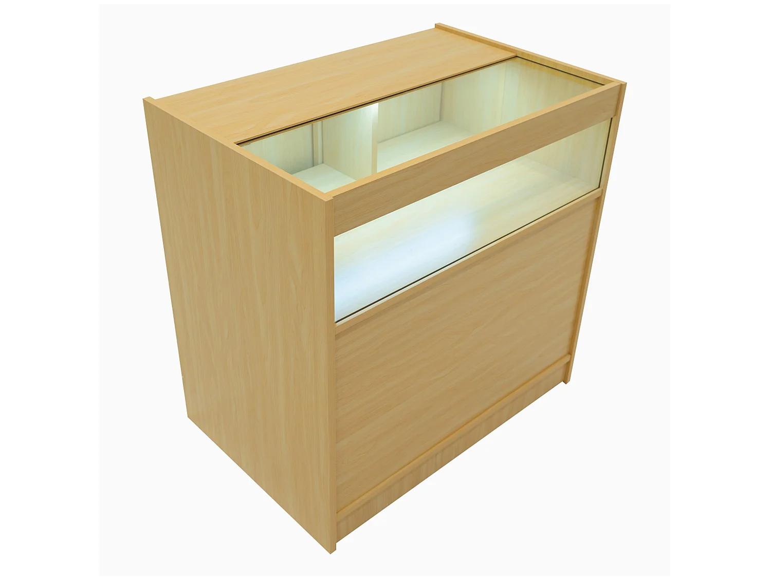 Comptoir de Vente Érable LED Intégrés B900 Portes Coulissantes [2 Clés INCLUS]