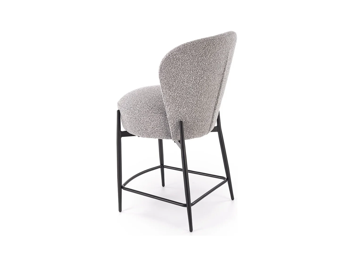 Sedia da bar H126/rivestimento in tessuto-Bouclé/Grigio
