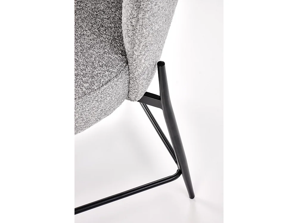 Barstuhl H126/Stoffbezug-Bouclé/Grau