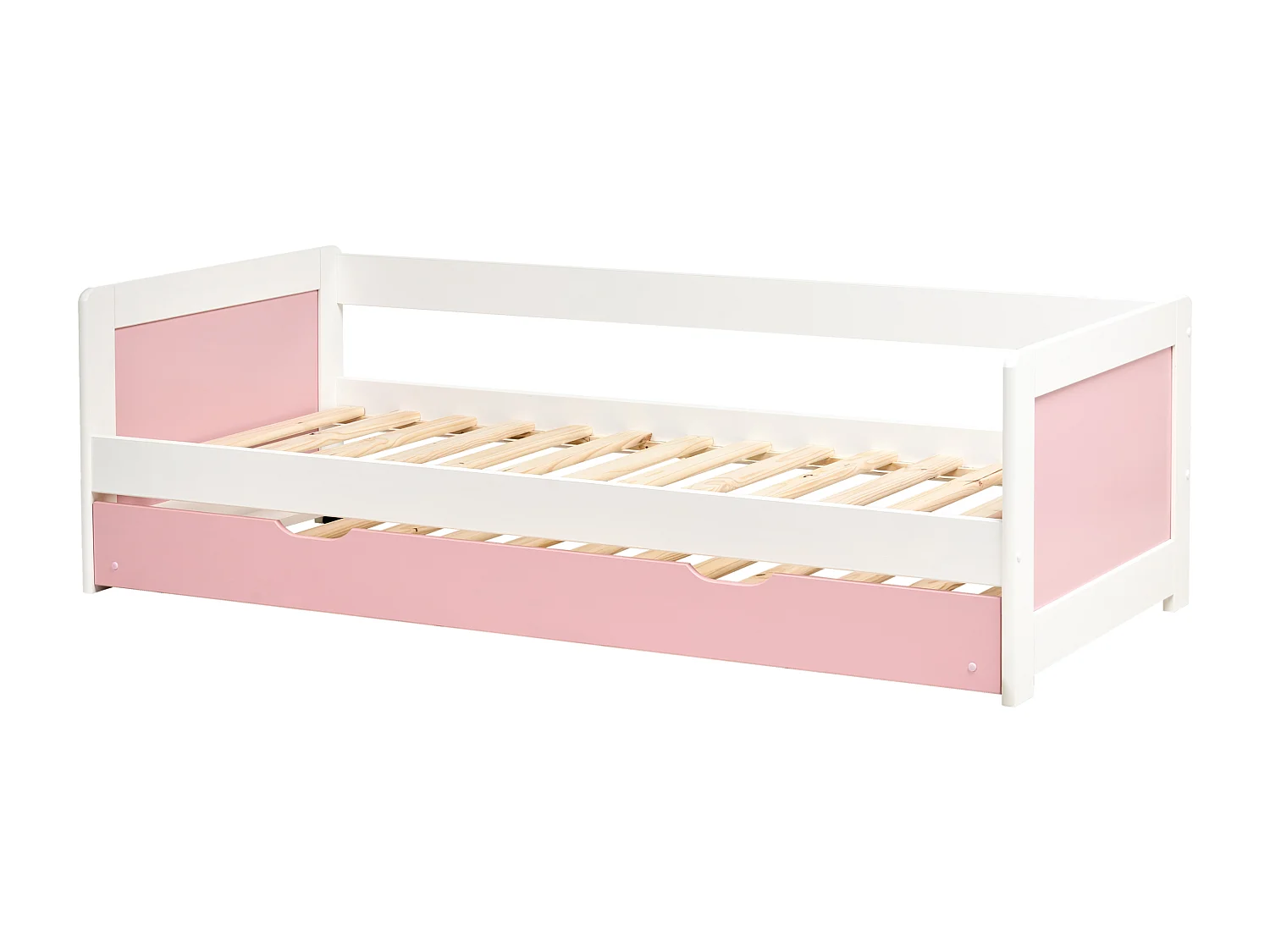 Lit gigogne Bois de pin GRAVELINES 90 x 200 cm Rose