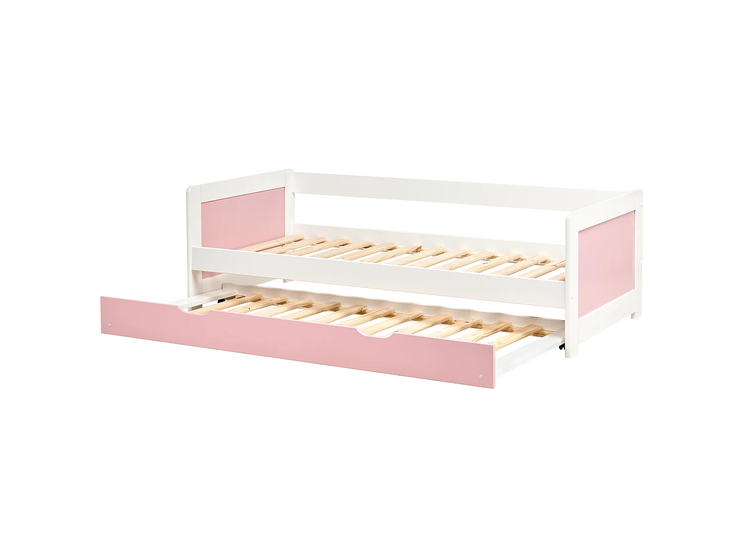 Lit gigogne Bois de pin GRAVELINES 90 x 200 cm Rose