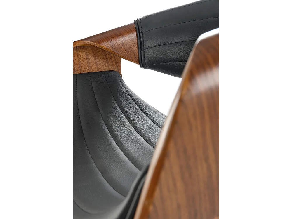 Chaise de bar H123/Simili cuir/Plateau de meuble/Noir&Marron