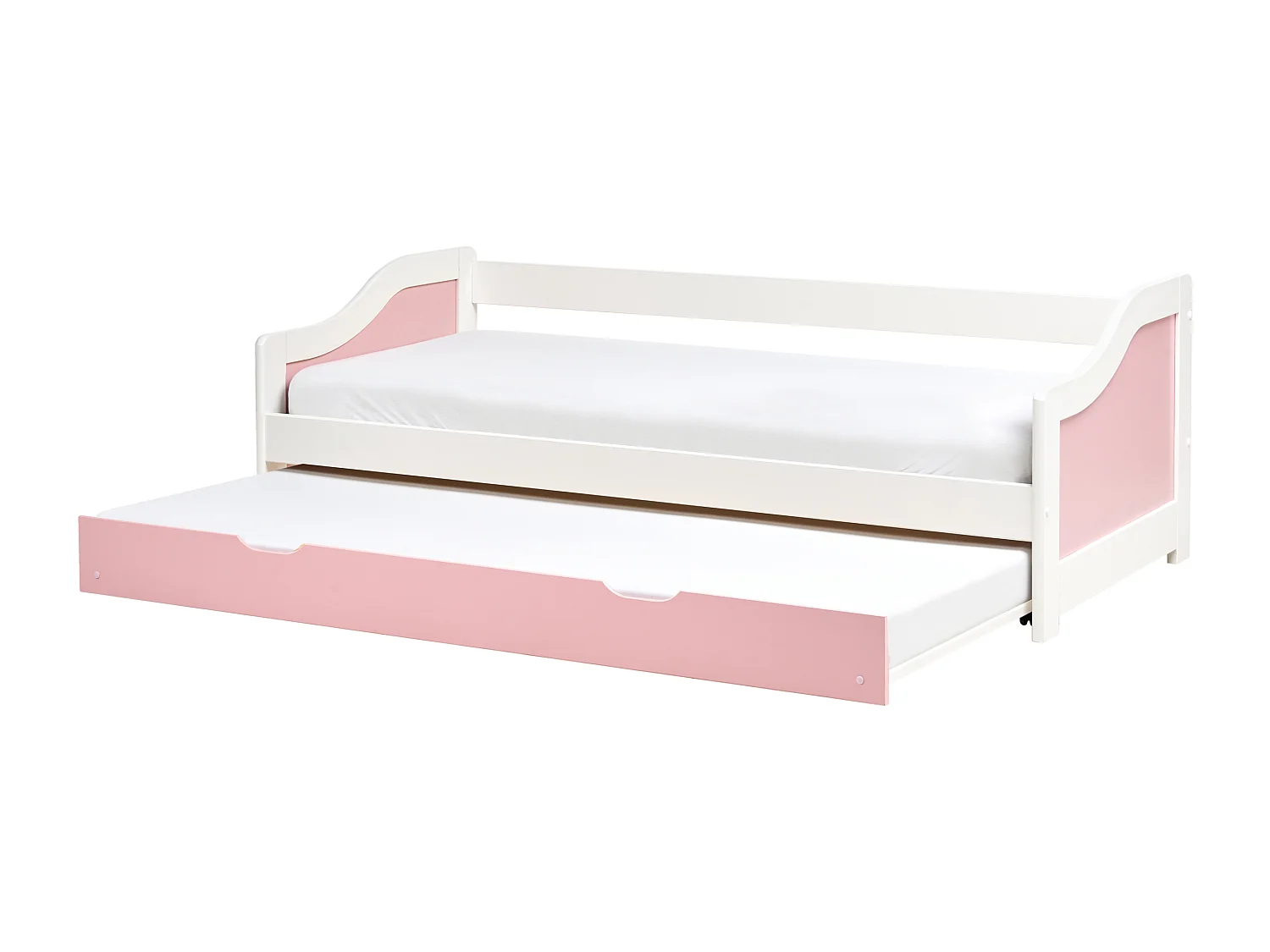 Lit gigogne Bois de pin LUNERAY 90 x 200 cm Rose