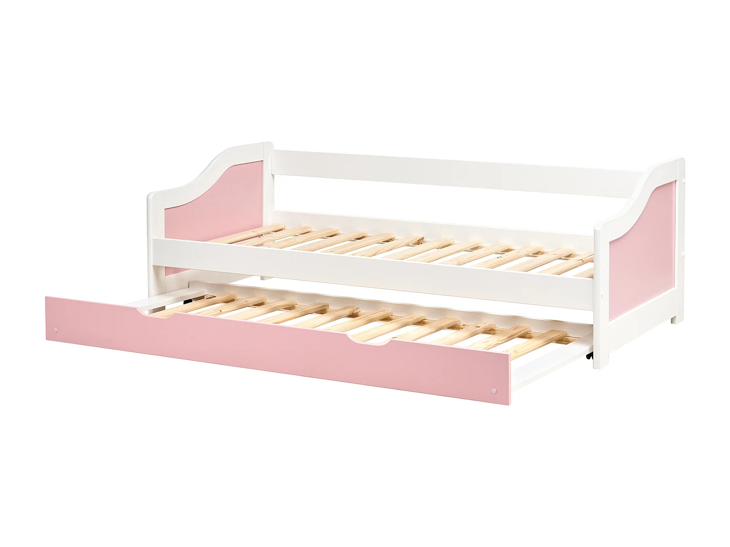 Lit gigogne Bois de pin LUNERAY 90 x 200 cm Rose
