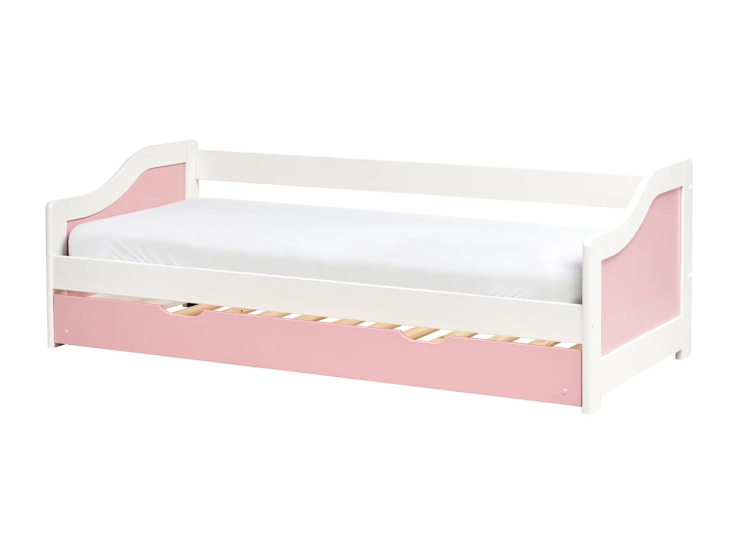 Lit gigogne Bois de pin LUNERAY 90 x 200 cm Rose