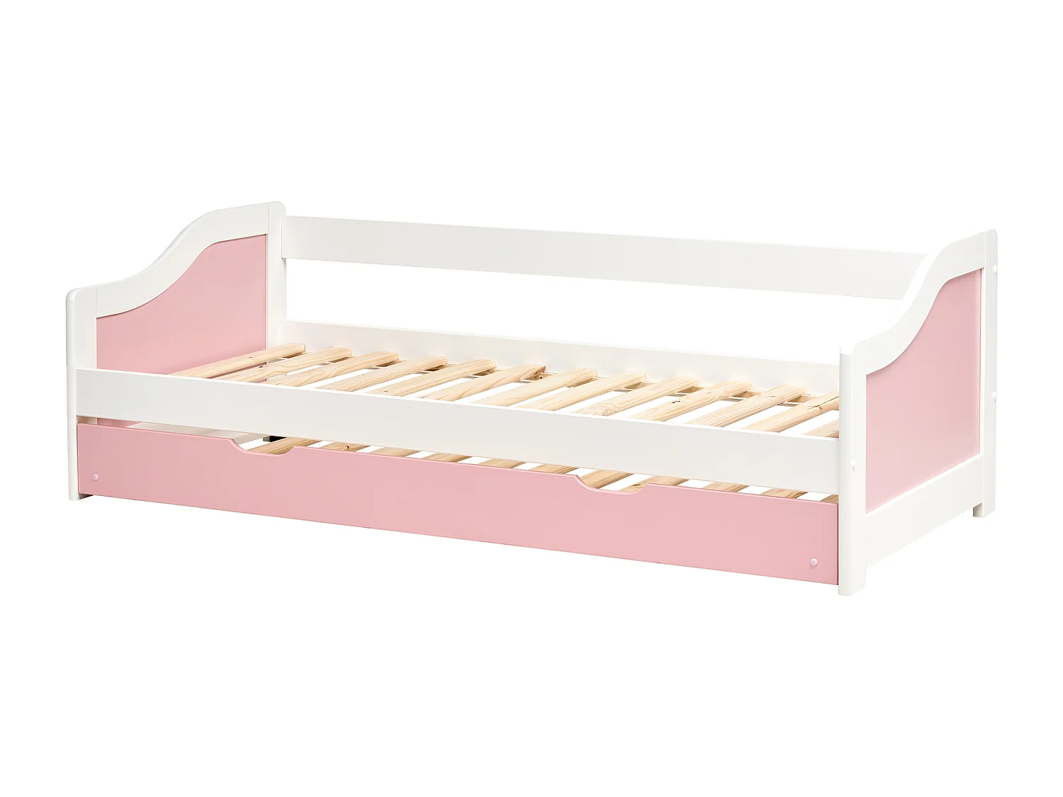 Lit gigogne Bois de pin LUNERAY 90 x 200 cm Rose