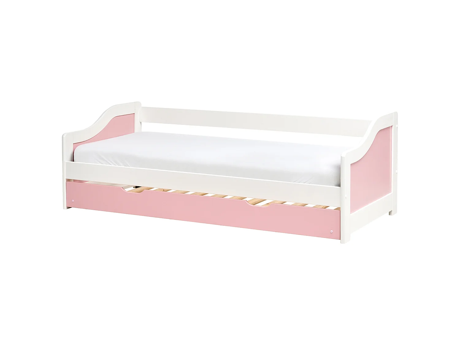 Trundle Bed Pine Wood LUNERAY 90 x 200 cm (EU Single) Pink